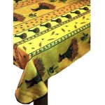 Nappe proven�ale rectangle anti - t�ches, bouquet de bl� jaune - 150 x 120 cm - jaune