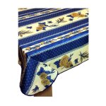 Nappe proven�ale rectangle anti - t�che tournesol abeille bleu - 300 x 150 cm