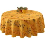 Nappe provenale ronde anti - tche olivou 100% polyester - jaune