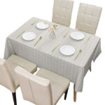 Nappe pvc gris carreaux 137�180 cm, imperm�able / anti - taches, facile nettoyage, pique - nique / ext�rieur ...