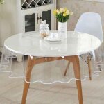 Nappe en pvc transparent, nappe en plastique, imperm�able, rectangulaire ou ronde, film protecteur en ...