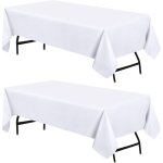 Nappe rectangulaire 153 x 260 cm (lot de 2, blanc) lavable en machine housse de table, id�al pour les ...