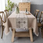 Nappe rectangulaire anti tache(marron carré, 140 x 220 cm) nappe lin coton nappe brodé nappes imprimées ... Nappe rectangulaire anti tache(marron carré, 140 x 220 cm) nappe lin coton nappe brodé nappes imprimées ...