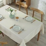 Jn. songs - nappe rectangulaire lavable en coton et lin avec glands linge de tabl pour anniversaire mariage ...