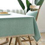 Jn. songs - nappe rectangulaire lavable en coton et lin avec glands linge de tabl pour anniversaire mariage ...