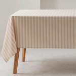 Nappe rectangulaire à rayures lin imperméable au toucher tissu 100 % coton lavable pour l'intérieur et ... Nappe rectangulaire à rayures lin imperméable au toucher tissu 100 % coton lavable pour l'intérieur et ...