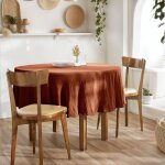 Nappe ronde (0) 180 cm gaze de coton unie ga�a terracotta orange