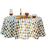 Galozzoit - nappes, ronde 120 cm en coton et lin tissu nappe en sergé simple style nordique frais durable ... Galozzoit - nappes, ronde 120 cm en coton et lin tissu nappe en sergé simple style nordique frais durable ...