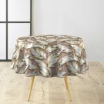 Nappe ronde �160 cm pvc imprim� ? finition biais ? paillettes ebany choco