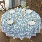 Nappe ronde facile à nettoyer 180 cm imperméable à l'eau infroissable résistant aux taches nappe en polyester ... Nappe ronde facile à nettoyer 180 cm imperméable à l'eau infroissable résistant aux taches nappe en polyester ...