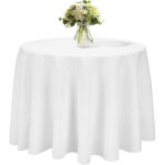 Nappe ronde 240cm blanche nappe mariage en polyester infroissable anti tache d�coration de table pour ...