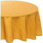 Nappe ronde anti tache 180 cm ethnique jaune