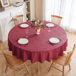 Nappe ronde anti - t�ches diam�tre 180 cm luxury rouge