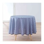 Nappe ronde antitache imprimé 'vichy' 180cm bleu Nappe ronde antitache imprimé 'vichy' 180cm bleu