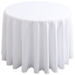 Nappe ronde blanche - 240 cm - nappe de table de qualit pour mariage / banquet / restaurant / fte - ...
