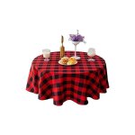 Galozzoit - nappes, nappe ronde à carreaux de 140 cm pour table de mariage, cuisine, salle à manger, ... Galozzoit - nappes, nappe ronde à carreaux de 140 cm pour table de mariage, cuisine, salle à manger, ...