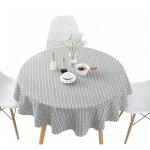 Nappe ronde en coton 120 cm - jinfgerne - imperm�able, facile � nettoyer et �l�gante pour table � manger, ...