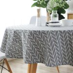 Nappe ronde en coton et lin linge de table entretien facile jardin salle d�coration de table gris 120cm ...