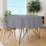 Nappe ronde grise cozy home & living 140 cm - classiquement �l�gante, d�corative et de haute qualit�, ...