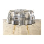 Nappe ronde imprim�  costa  160cm beige