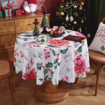 Nappe ronde de nol, rsistante aux taches et lavable, grande nappe de nol, nappes circulaires dcoratives ...