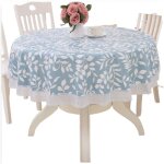 Nappe ronde en vinyle pvc imperm�able, facile � nettoyer, r�sistante aux taches d?huile, id�ale cuisine ...