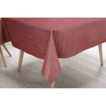 Nappe rouge lima ? toile cir�e plastifi�e pvc lavable effet lin ? made in italy cm. 140x300 x18 personnes ...