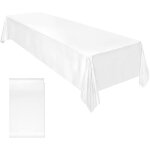 Nappe en satin de coton et lin tissu doux nappe carre salon serviette carre(blanc)