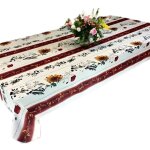 Nappe de table anti - t�ches motif terracotta beige 100% polyester - 240x150cm