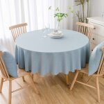 Nappe de table grande nappe ronde imperm�able et r�sistante � l'huile, couleur unie, fibre de polyester?140cm, ...