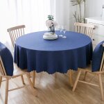Nappe de table grande nappe ronde imperm�able et r�sistante � l'huile, couleur unie, fibre de polyester?140cm, ...