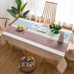 Nappe de table rectangulaire pour salle � manger d�cor de cuisine, 140 cm x 240 cm, �l�gante jolie pour ...