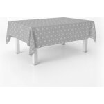 Nappe toile cir�e rectangulaire 132178cm, motif polygon gris, antitache imperm�able durable