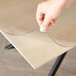 Nappe transparente 2mm - nappe rectangulaire anti tache avec bords inclin�s, protection table lavable, ...