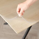 Nappe transparente 3mm - nappe rectangulaire anti tache avec bords inclin�s, protection table lavable, ...
