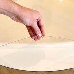 Nappe transparente ronde 55 cm � ? �paisseur 2mm ? protection de table anti - tache avec bords inclin�s ...