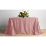 Nappe velours mat rose poudr� pour table 230x230cm