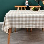 Nappe vichy rectangulaire en coton m�lang�, nappe � carreaux lavable pour salle � manger, jardin, f�te, ...