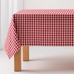 Nappe vichy rouge 140x180 cm ? antitache, coton, parfaite pour repas en famille ou entre amis