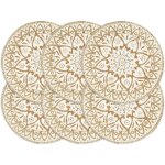 Napperons 6 pcs blanc 38 cm rond jute Napperons 6 pcs blanc 38 cm rond jute