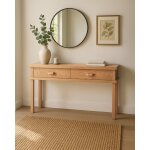 Nara - console en bois avec 2 tiroirs 130 cm