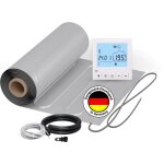 Natte plancher chauffant lectrique alu 150 w / m avec thermostat digital ts50 blanc - 3 m