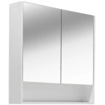 Naturel - lucca armoire de toilette assemble 80x75 cm, stratifi, 4 tagres, miroir blanc (lucca80cabw) ...