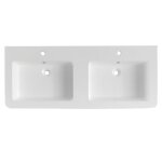 Naturel pavia 120x49x5 cm lavabo double vasque en marbre coul�, 2 trous pour la robinetterie, avec trop ...