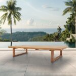 Naturel table basse de jardin en teck massif, 153x72x30, 5 cm, pieds - de - table design rectangulaire ... Naturel table basse de jardin en teck massif, 153x72x30, 5 cm, pieds - de - table design rectangulaire ...