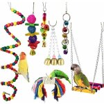 Nazalus - vente chaude - lot de 7 jouets pour perroquet pour cage à oiseaux, balançoire à mâcher perchoirs ... Nazalus - vente chaude - lot de 7 jouets pour perroquet pour cage à oiseaux, balançoire à mâcher perchoirs ...