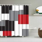 Nazalus - vente chaude - accrocn rideau de douche impermable rideaux tissu ondul rayures verticales ...