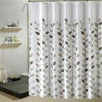 Nazalus - vente chaude - blanc rideau de douche 180x200 cm, tissu en polyester imperm�able anti moisissure ...
