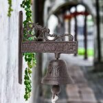 Nazalus - vente chaude - cloche fonte chouette sonnette murale antique rustique cordon dco impermable ...