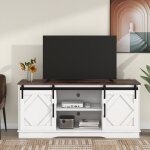 Neche - meuble tv buffet moderne avec 2 portes coulissantes classiques, tagres rglables pour salon ...